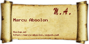 Marcu Absolon névjegykártya